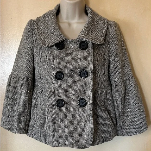 Olive des Olive Black and White Double-Breasted Tweed Jacket size S - Picture 2 of 11